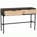Mesa Consola Credencia Ferro Preto Madeira Wengue